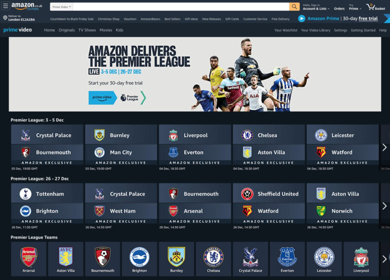 Can I watch football on Amazon Prime UK?