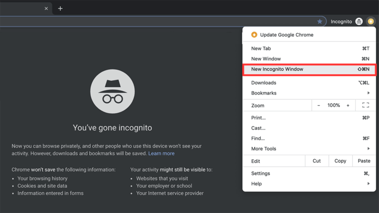 Does incognito hide your IP address?