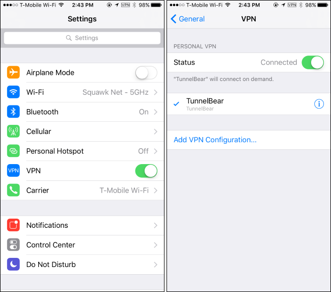 Where do I find VPN on my iPhone?