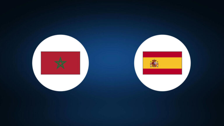 Which channel is Morocco vs Spain?