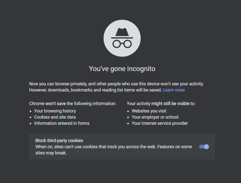 Who can see my incognito history?