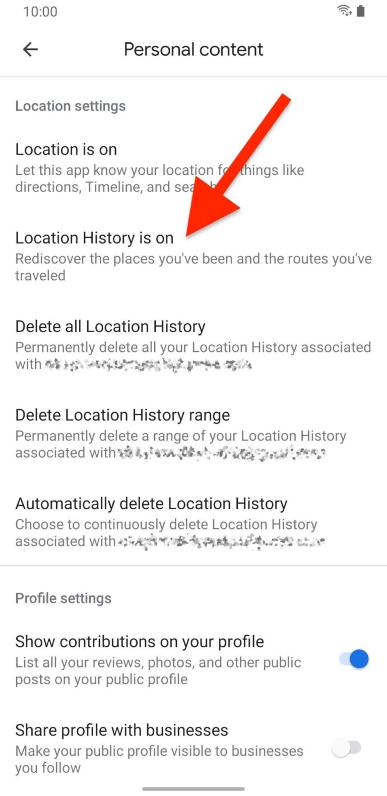 What happens if I turn off location history?