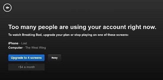 Why does my Netflix say too many devices when I have none?