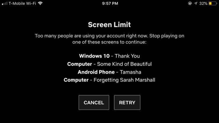 How do I change my Netflix screen limit?