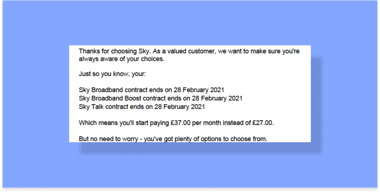 Can Sky put my bill up mid contract?