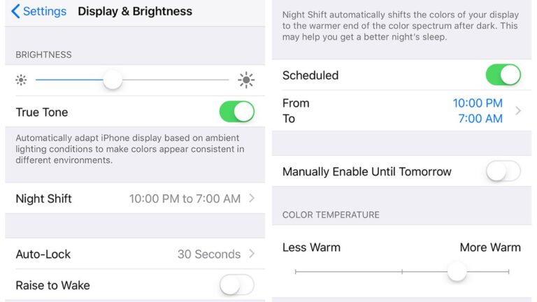 Can I turn off blue light on iPhone?