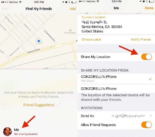 How can you see someones secret location on iPhone?