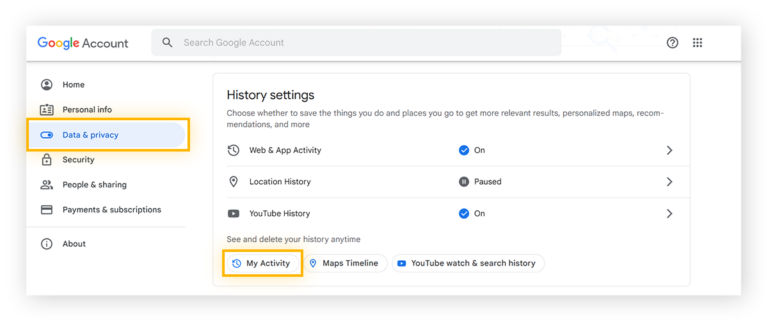 How do I delete all traces of search history?