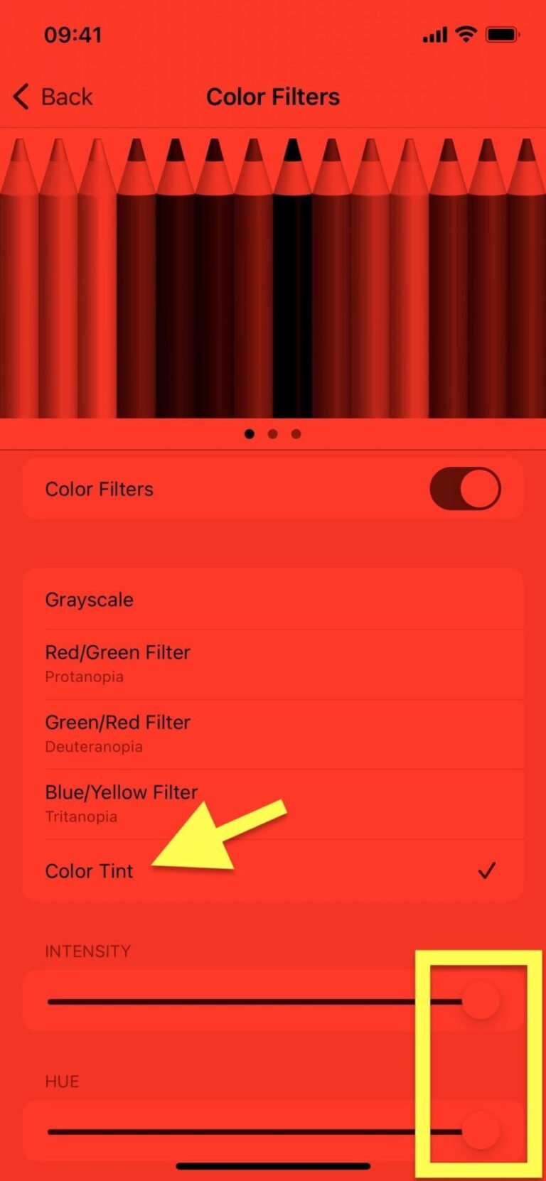 How do I get my phone off of red mode?