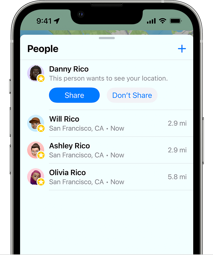 How does location sharing work with Find my Friends?