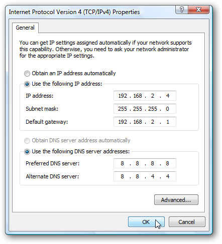 What are the two ways to set an IP address?