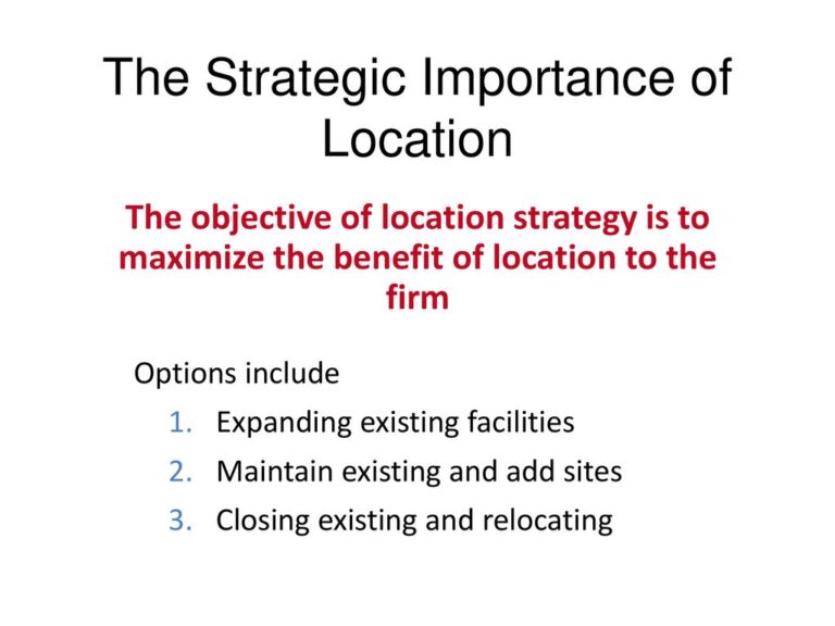 Why is location strategy important?