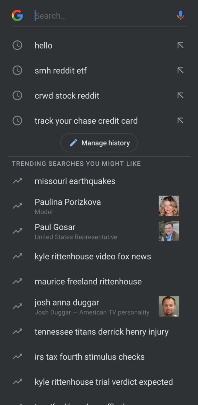 Why is my search history still showing?