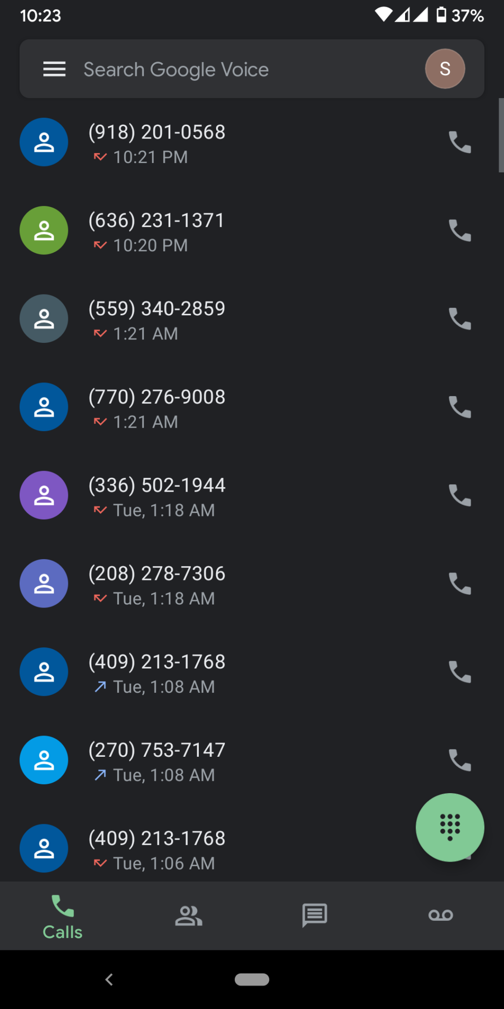 random number calls and says goodbye