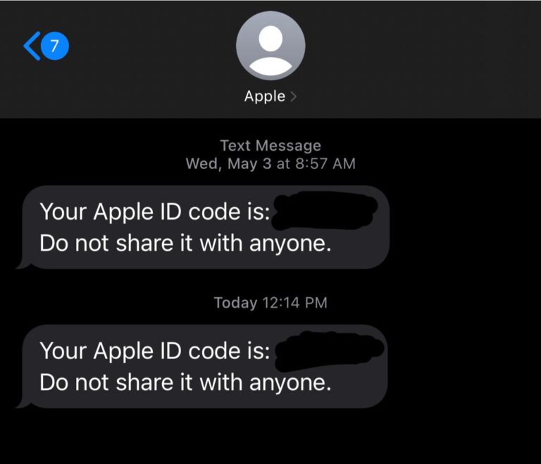 Does Apple send text messages about Apple ID?