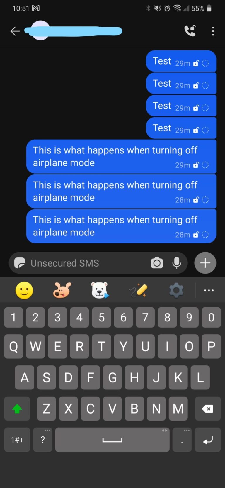 Do texts go through on airplane mode?