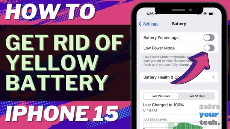 How do you get rid of yellow battery on iPhone?