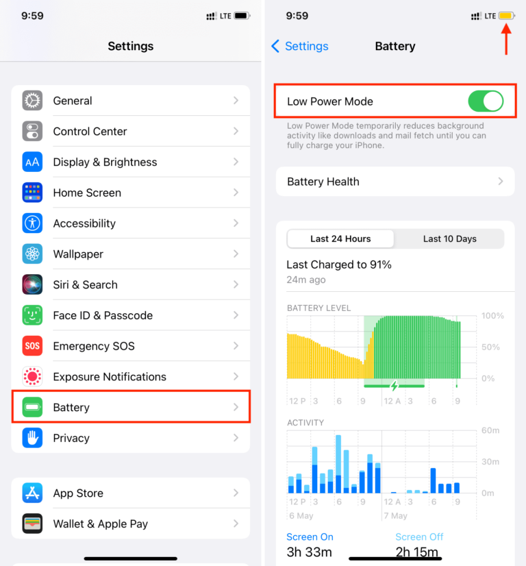 How to enable or disable low power mode on iPhone or iPad?