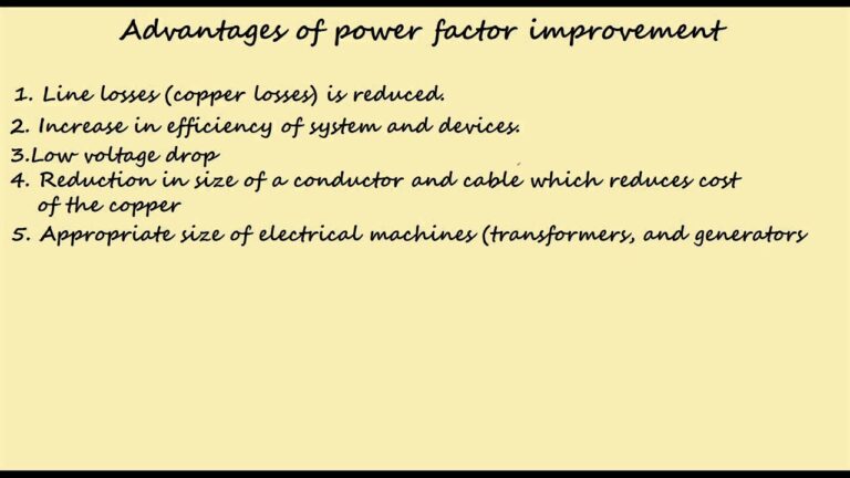 What are the advantages of power factor improvement?