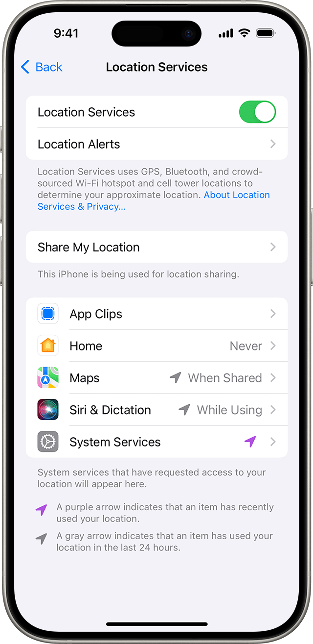 How do I enable location sharing to always?