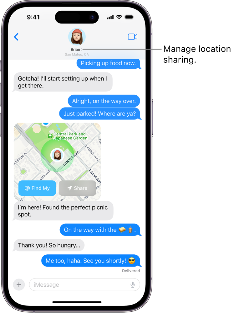 How does location work on iPhone Messages?