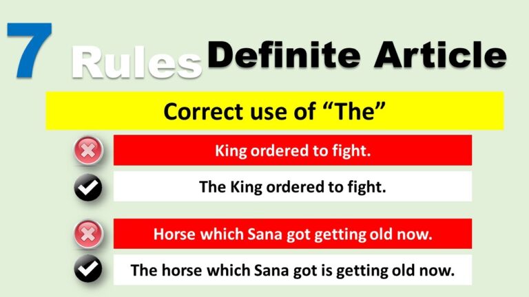 Which one is a definite article 7?