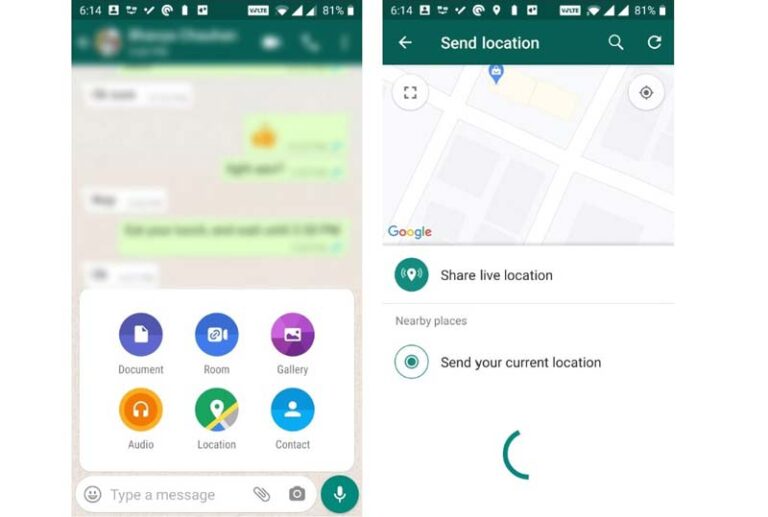 Can you send current location to androids?