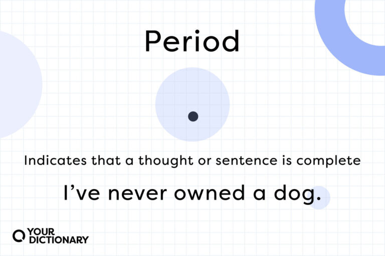 What does a period mean in a sentence?